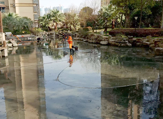霞浦景观池淤泥清理